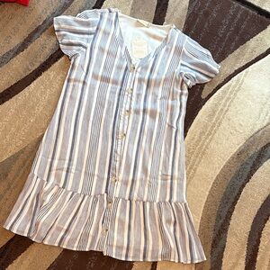 Altar'd State Navy and Cream Striped Dress